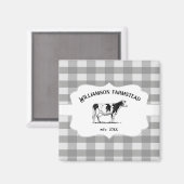 Grijze buffel Boerderij Koe Magnet (Voorkant / Achterkant)