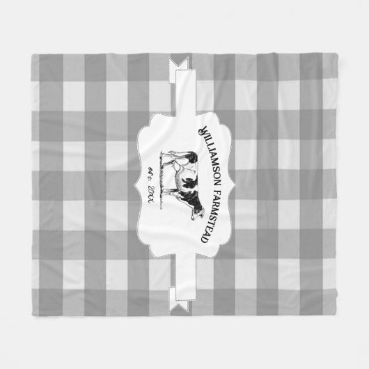 Grijze buffel Koe Boerderij  Fleece Deken (Voorkant (Horizontaal))