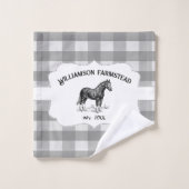 Grijze Buffel Plaid Boerderij Paard Badhanddoek Se Bad Handdoek (Wasdoekje)