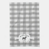 Grijze Buffel Plaid Boerderij Paard Keukenhanddoek (Verticaal)
