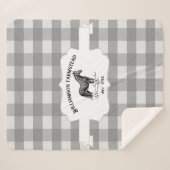 Grijze Buffel Plaid Boerderij Paard Sherpa Deken (Voorkant (horizontaal))