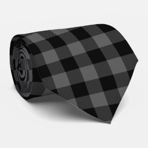 Grijze Buffel Plaid Stropdas