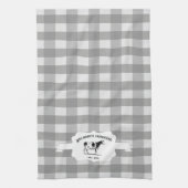 Grijze buffelbak Koe keukenhanddoek Boerderij (Verticaal)