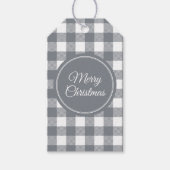 Grijze buffelkerst cadeaulabel (Voorkant)