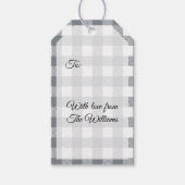 Grijze buffelkerst cadeaulabel (Achterkant)