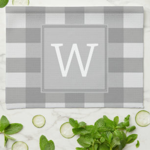 Grijze buffelmonogram handdoek