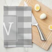 Grijze buffelmonogram handdoek (Quarter Fold)