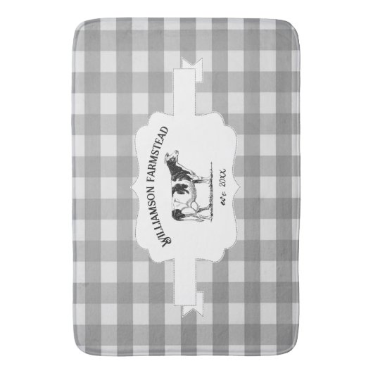 Grijze buffelplaat Boerderij Koe Bath Mat (Voorkant Verticaal)