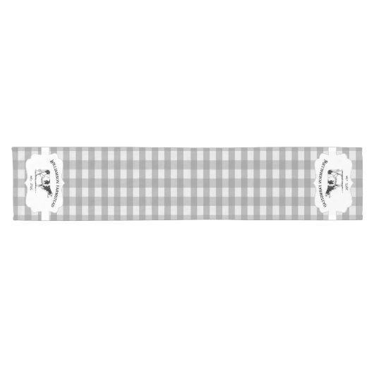 Grijze buffelplaat Koe Boerderij korte tabel loopp Korte Tafelloper (Horizontaal)