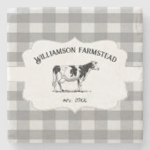 Grijze buffelplaat Koe Boerderij Onderzetter (Voorkant)