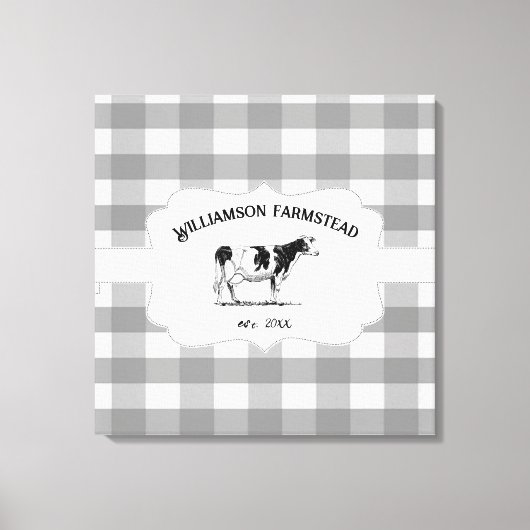 Grijze buffels Boerderij Koe Canvas afdrukken (Voorkant)