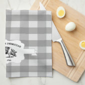 Grijze buffels Boerderij Pig Kitchen Towel Theedoek (Quarter Fold)