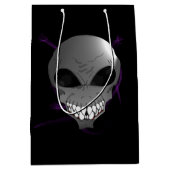 Grijze buitenaardse aangepaste cadeau medium cadeauzakje (Voorkant)