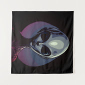 Grijze buitenaardse kunst wandkleed (Voorkant (horizontaal))