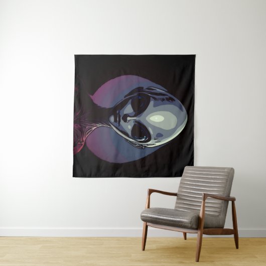 Grijze buitenaardse kunst wandkleed (In Situ (horizontaal))