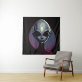 Grijze buitenaardse kunst wandkleed (In situ)