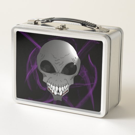 Grijze buitenaardse metalen lunchbox (Voorkant)