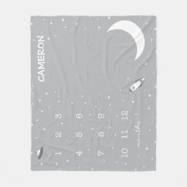 Grijze buitenkant en witte baby fleece deken