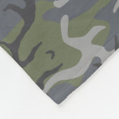 Grijze buitenkant grijze Camo met aangepaste tekst Fleece Deken (Hoek)