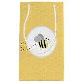 Grijze Bumble Bee Honeycomb Gift Bag Klein Cadeauzakje (Voorkant)