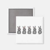 Grijze Bunnies Magneet (Voorkant / Achterkant)