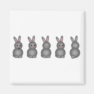 Grijze Bunnies Magneet