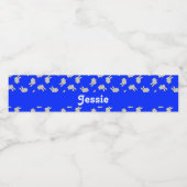 Grijze bunnies on blue waterfles etiket (Enkel label)