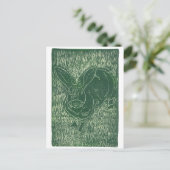 Grijze Bunny Rabbit in het gras Briefkaart (Staand voorkant)
