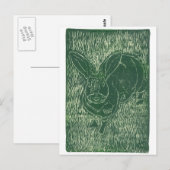 Grijze Bunny Rabbit in het gras Briefkaart (Voorkant / Achterkant)
