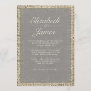 Grijze Burlap Wedding-uitvindingen Kaart