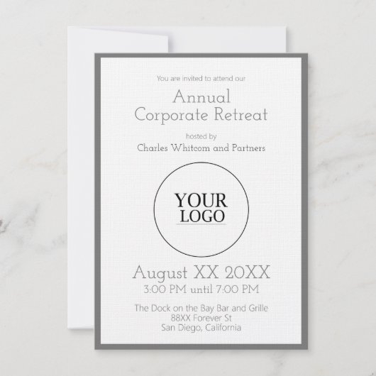 Grijze Business of Corporate Event met Custom Logo Kaart (Voorkant)