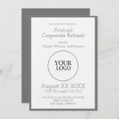 Grijze Business of Corporate Event met Custom Logo Kaart (Voorkant / Achterkant)