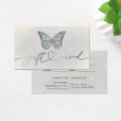 grijze cadeaukaart voor glitter butterfly visitekaartje (Bureau)
