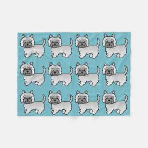Grijze Cairn Terrier Cartoon Honden Illustratie Fleece Deken