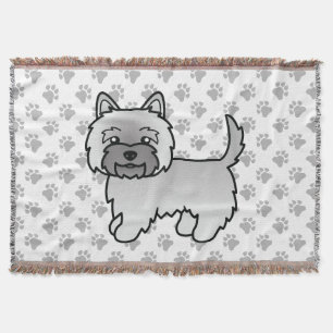 Grijze Cairn Terrier Schattige Cartoon Hond Deken