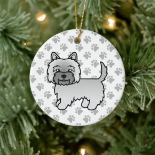 Grijze Cairn Terrier Schattige Cartoon Hond Keramisch Ornament