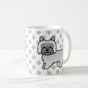 Grijze Cairn Terrier Schattige Cartoon Hond Koffiemok