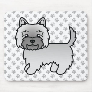 Grijze Cairn Terrier Schattige Cartoon Hond Muismat