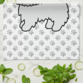 Grijze Cairn Terrier Schattige Cartoon Hond Theedoek (Gevouwen)