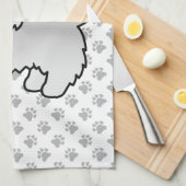 Grijze Cairn Terrier Schattige Cartoon Hond Theedoek (Quarter Fold)