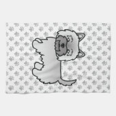 Grijze Cairn Terrier Schattige Cartoon Hond Theedoek (Horizontaal)