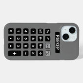 Grijze Calculator met Naam Case-Mate iPhone Case (Achterkant (horizontaal))