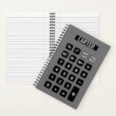 Grijze Calculator met Naam Notitieboek (Binnen)