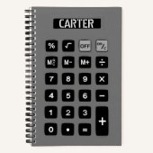 Grijze Calculator met Naam Notitieboek (Voorkant)