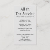 Grijze calculatorbelastingdienst visitekaartje (Achterkant)