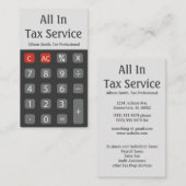 Grijze calculatorbelastingdienst visitekaartje (Voorkant / Achterkant)