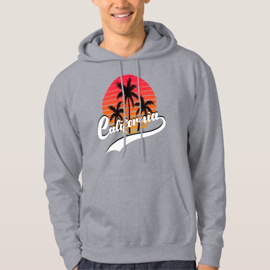 Grijze California Retro Hoodie (Voorkant)