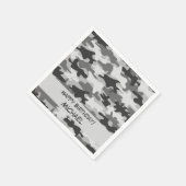 Grijze Camo Camouflage Happy Birthday Naam Custom Servetten (Hoek)