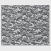 Grijze Camo Camouflage Inpakpapier (Vlak)