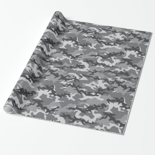 Grijze Camo Camouflage Inpakpapier